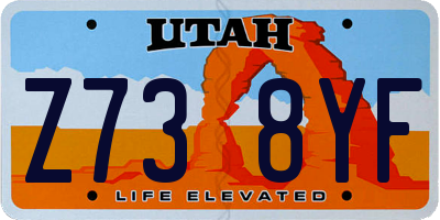 UT license plate Z738YF