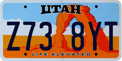 UT license plate Z738YT