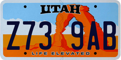 UT license plate Z739AB
