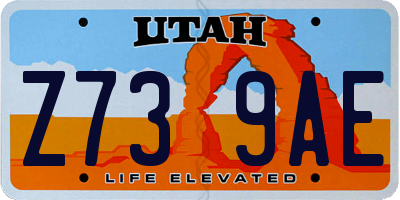 UT license plate Z739AE