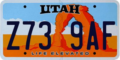 UT license plate Z739AF