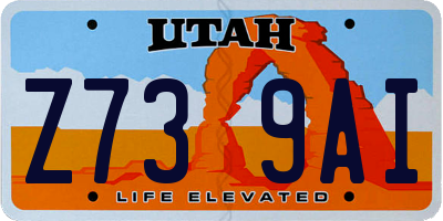 UT license plate Z739AI