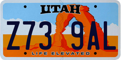 UT license plate Z739AL