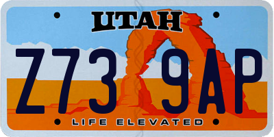 UT license plate Z739AP