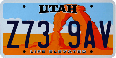 UT license plate Z739AV