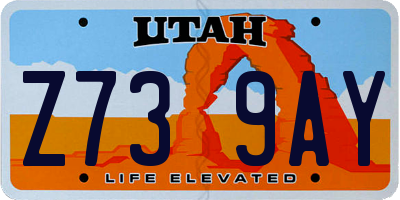 UT license plate Z739AY