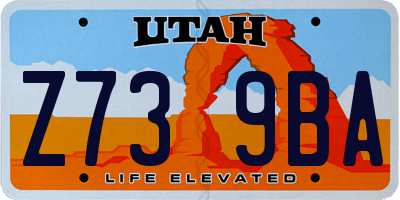 UT license plate Z739BA