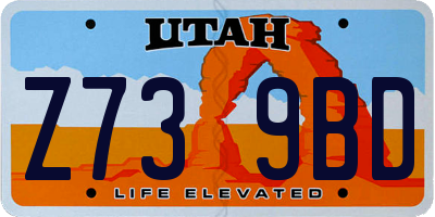 UT license plate Z739BD