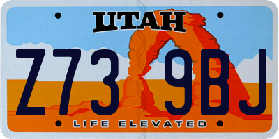 UT license plate Z739BJ