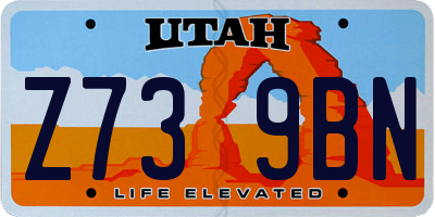 UT license plate Z739BN