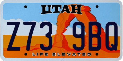 UT license plate Z739BQ
