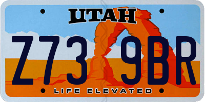 UT license plate Z739BR
