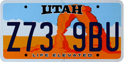 UT license plate Z739BU