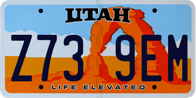 UT license plate Z739EM