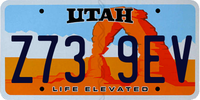 UT license plate Z739EV