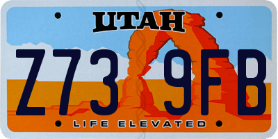 UT license plate Z739FB