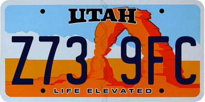 UT license plate Z739FC