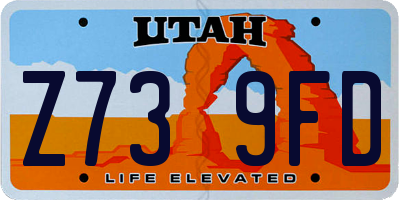 UT license plate Z739FD