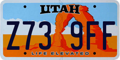 UT license plate Z739FF