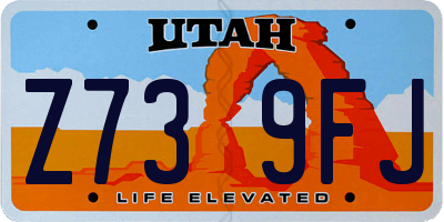UT license plate Z739FJ
