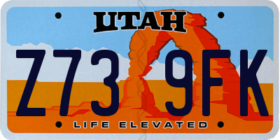 UT license plate Z739FK