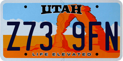 UT license plate Z739FN
