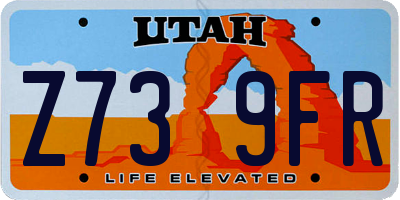 UT license plate Z739FR