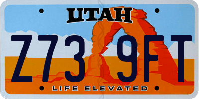 UT license plate Z739FT