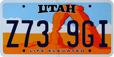 UT license plate Z739GI