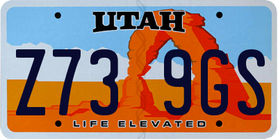 UT license plate Z739GS