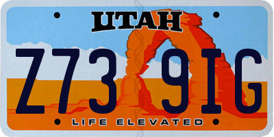 UT license plate Z739IG