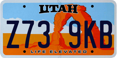 UT license plate Z739KB
