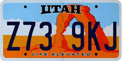 UT license plate Z739KJ