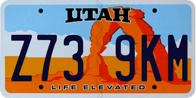 UT license plate Z739KM