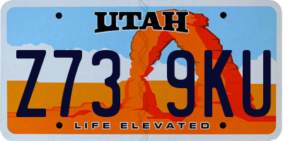 UT license plate Z739KU