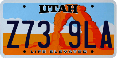 UT license plate Z739LA