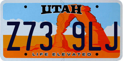 UT license plate Z739LJ