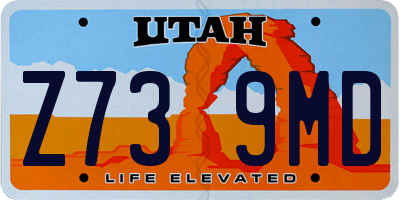 UT license plate Z739MD