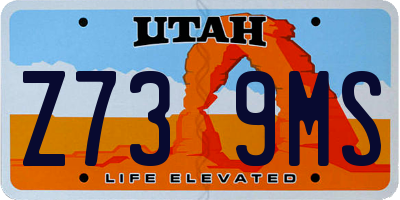 UT license plate Z739MS