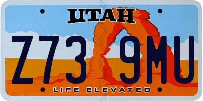 UT license plate Z739MU