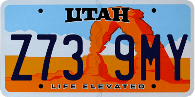 UT license plate Z739MY
