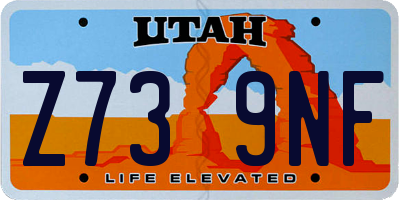 UT license plate Z739NF