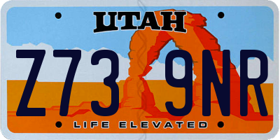 UT license plate Z739NR