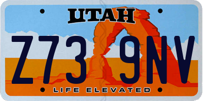 UT license plate Z739NV