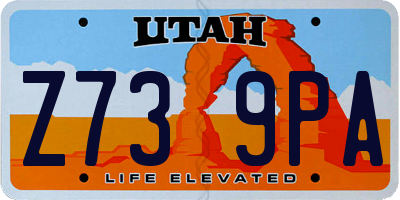 UT license plate Z739PA