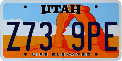 UT license plate Z739PE