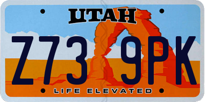 UT license plate Z739PK