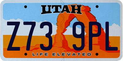 UT license plate Z739PL