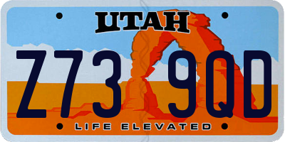 UT license plate Z739QD