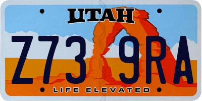 UT license plate Z739RA